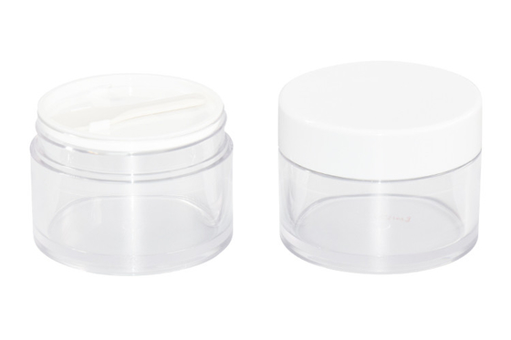 100g PET PCR Material Cosmetic Cream Jars With Digging Spoon Spatula