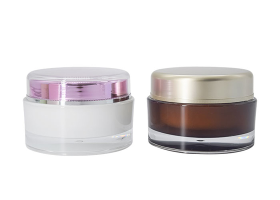 Leak Proof 100g Acrylic Cream Jar With Round Screw Cover